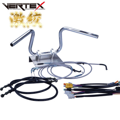 ZRX400/2 94-03年 ZR400E 激絞りアップハンドル セット メッシュ ワイヤー