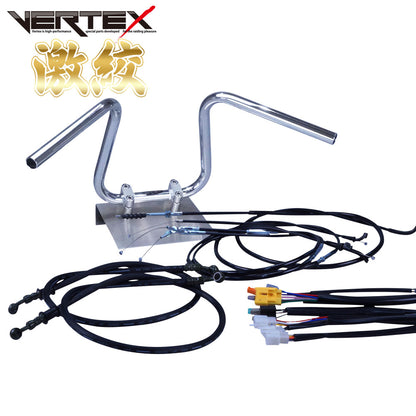 Z250FT A3 81年 KZ250A 激絞りアップハンドル セット ブラック ワイヤー