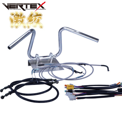 ZRX400/2 04-06年 ZR400E 激絞りアップハンドル セット メッシュ ワイヤー