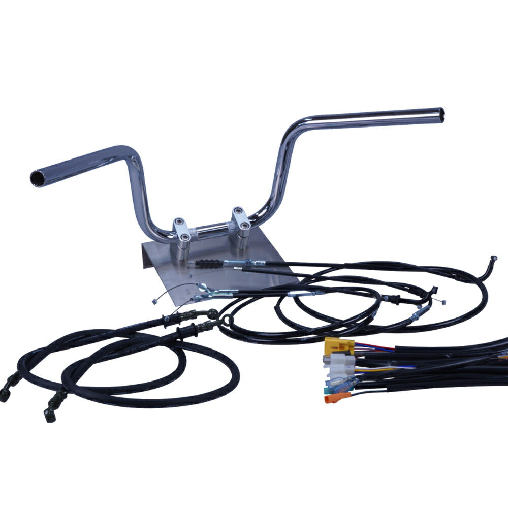 エイプ50/100 01-07年 AC16 HC07 ミニ鬼アップハンドル セット ブラック ワイヤー