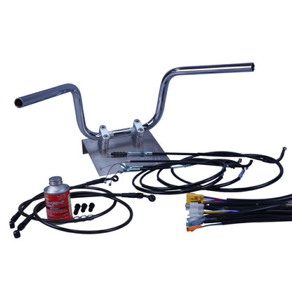 XR50/100モタード 05-07年 AD14HD13 ミニ鬼アップハンドル セット ブラック ワイヤー