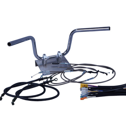 XR50/100モタード 05-07年 AD14HD13 ミニ鬼アップハンドル セット ブラックメッシュ ダークメッシュ ワイヤー