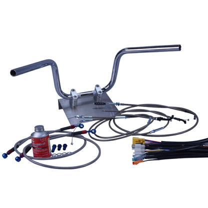 XR50/100モタード 05-07年 AD14HD13 ミニ鬼アップハンドル セット ブラックメッシュ ダークメッシュ ワイヤー