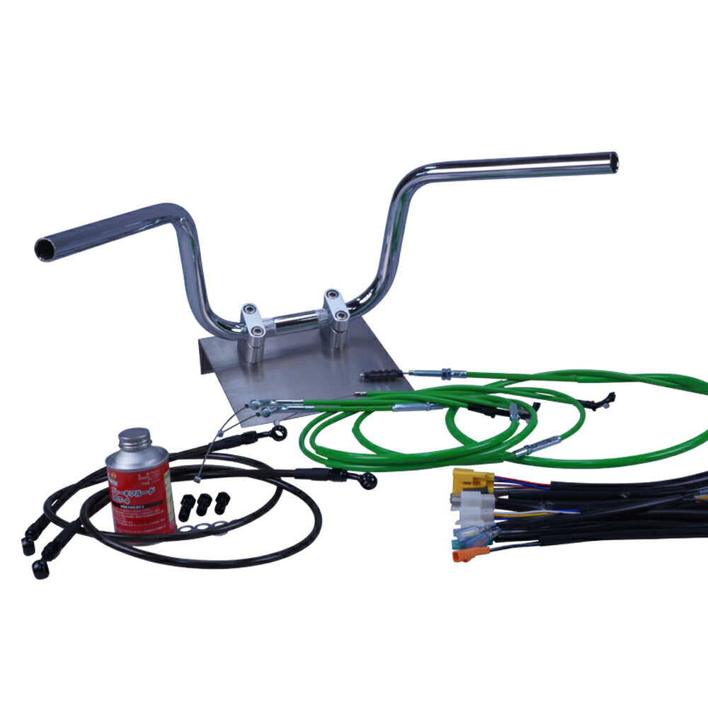 XR50/100モタード ミニ鬼アップハンドル セット カラー ワイヤー