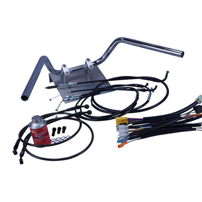 XR50/100モタード 05-07年 AD14HD13 ミニ鬼アップハンドル セット ブラック ワイヤー