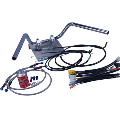 XR50/100モタード 05-07年 AD14HD13 ミニ鬼アップハンドル セット ブラック ワイヤー