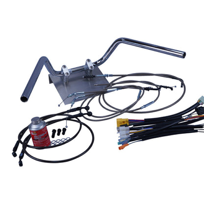 XR50/100モタード 05-07年 AD14HD13 ミニ鬼アップハンドル セット ブラックメッシュ ダークメッシュ ワイヤー