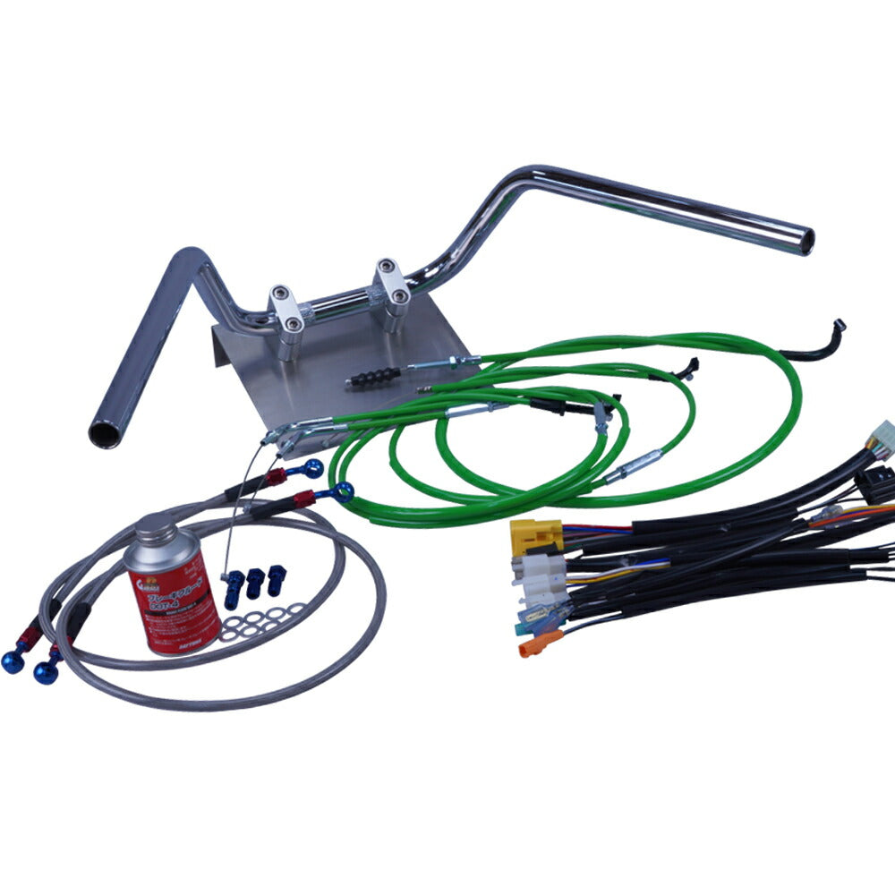 XR50/100モタード ミニ鬼アップハンドル セット カラー ワイヤー