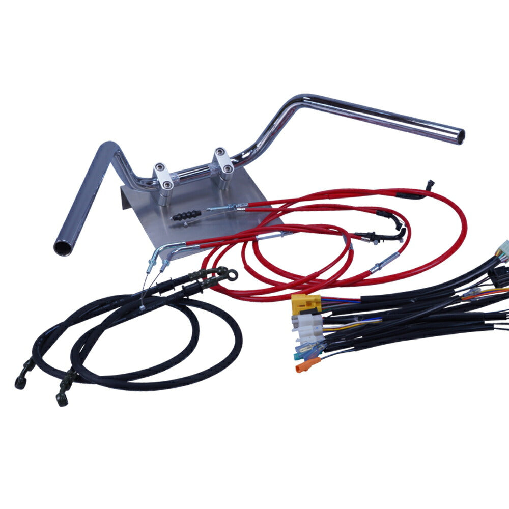 XR50/100モタード ミニ鬼アップハンドル セット カラー ワイヤー