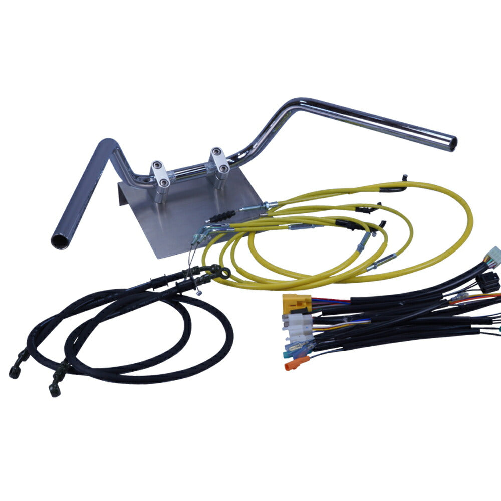 エイプ50/100 01-07年 AC16 HC07 ミニ鬼アップハンドル セット カラー ワイヤー