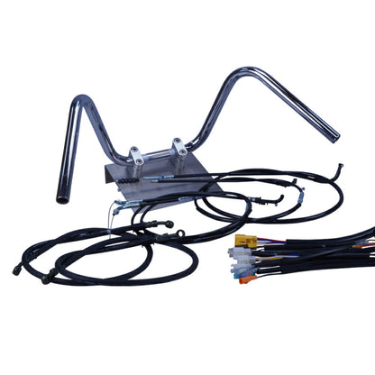 エイプ50/100 01-07年 AC16 HC07 ミニしぼりアップハンドル セット ブラック ワイヤー