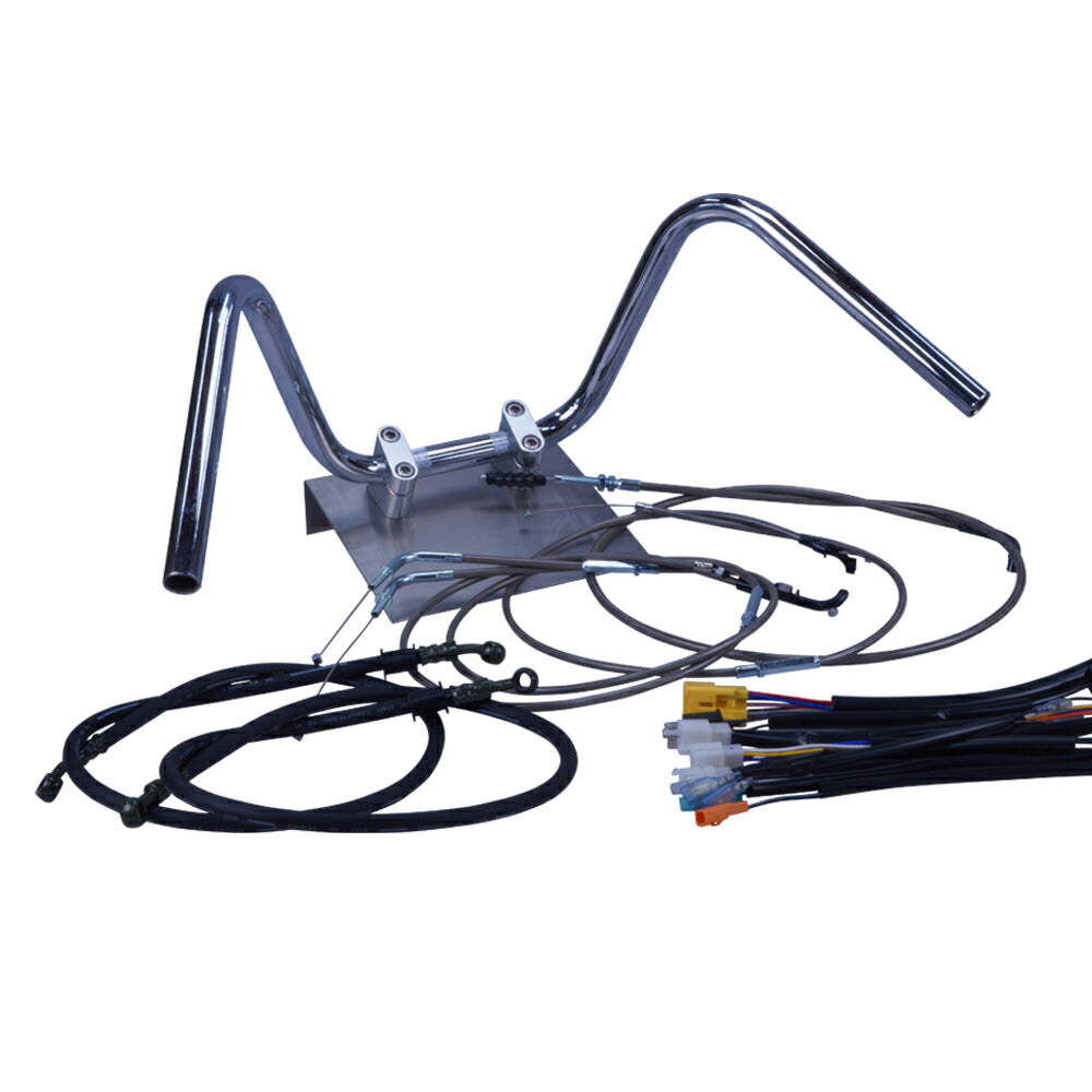 エイプ50/100 01-07年 AC16 HC07 ミニしぼりアップハンドル セット ブラックメッシュ ダークメッシュ ワイヤー