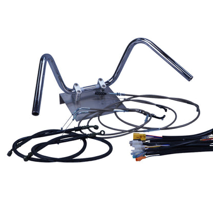 XR50/100モタード 05-07年 AD14HD13 ミニしぼりアップハンドル セット ブラックメッシュ ダークメッシュ ワイヤー