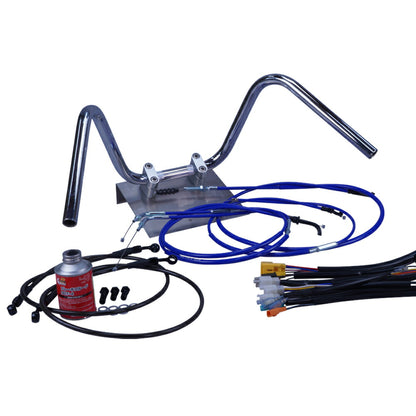 XR50/100モタード 05-07年 AD14HD13 ミニしぼりアップハンドル セット カラー ワイヤー