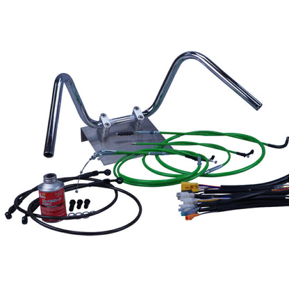 XR50/100モタード 05-07年 AD14HD13 ミニしぼりアップハンドル セット カラー ワイヤー