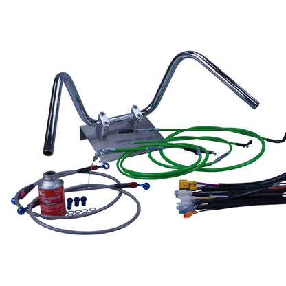 XR50/100モタード 05-07年 AD14HD13 ミニしぼりアップハンドル セット カラー ワイヤー