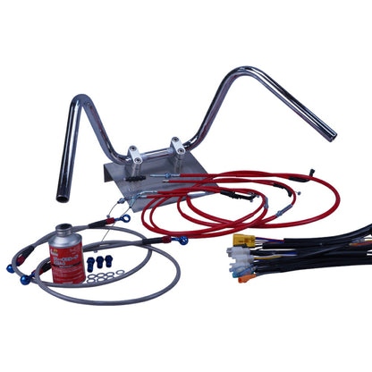 XR50/100モタード 05-07年 AD14HD13 ミニしぼりアップハンドル セット カラー ワイヤー