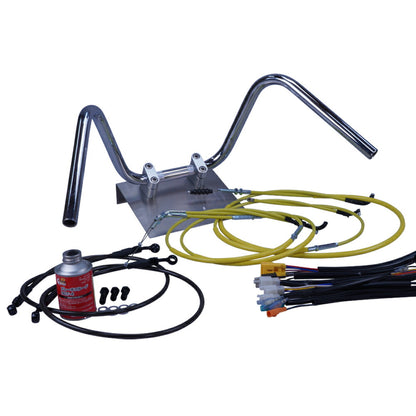 XR50/100モタード 05-07年 AD14HD13 ミニしぼりアップハンドル セット カラー ワイヤー