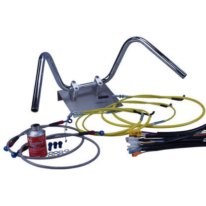 XR50/100モタード 05-07年 AD14HD13 ミニしぼりアップハンドル セット カラー ワイヤー