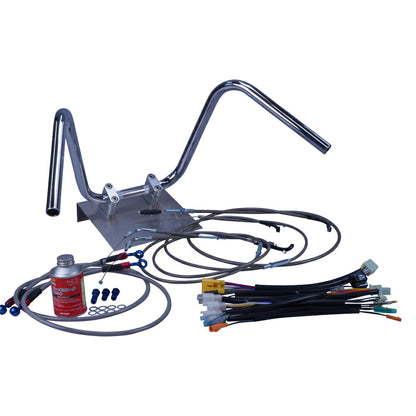 XR50/100モタード 05-07年 AD14HD13 ミニしぼりアップハンドル セット ブラックメッシュ ダークメッシュ ワイヤー