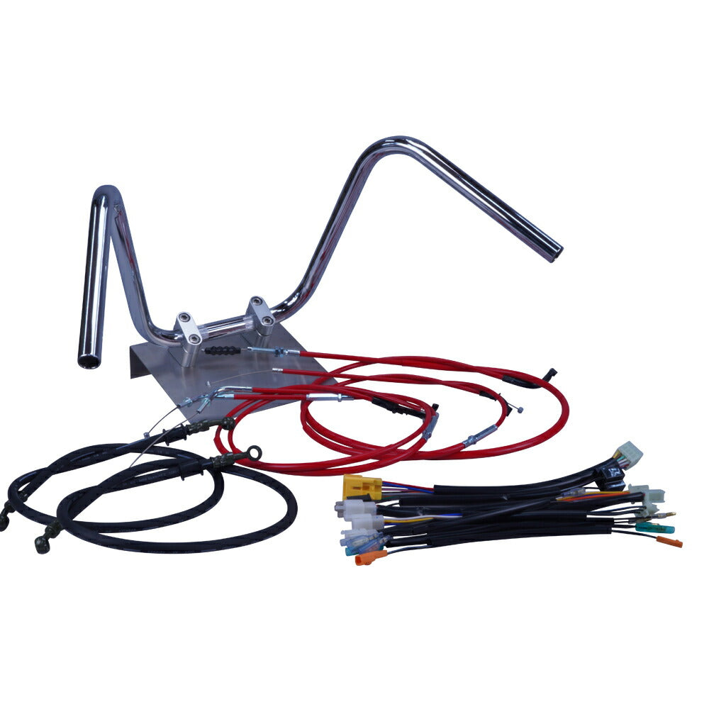 APE 50 Type D 09 (AC18) Mini Ape Hanger Handlebar Set Color Cables
