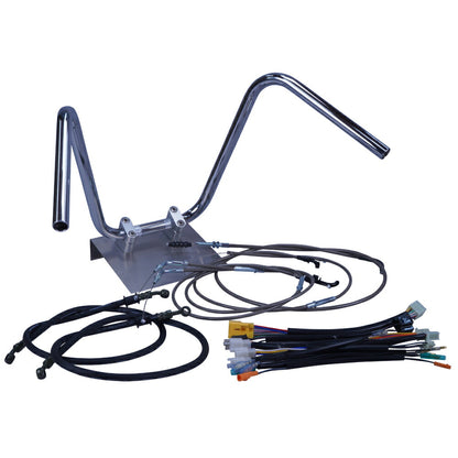 XR50/100モタード 05-07年 AD14HD13 ミニしぼりアップハンドル セット ブラックメッシュ ダークメッシュ ワイヤー