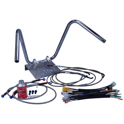 XR50/100モタード 05-07年 AD14HD13 ミニしぼりアップハンドル セット ブラックメッシュ ダークメッシュ ワイヤー