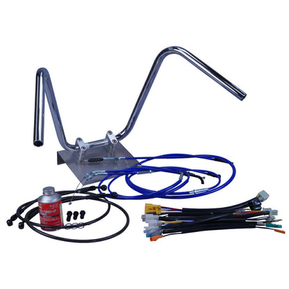 XR50/100モタード 05-07年 AD14HD13 ミニしぼりアップハンドル セット カラー ワイヤー