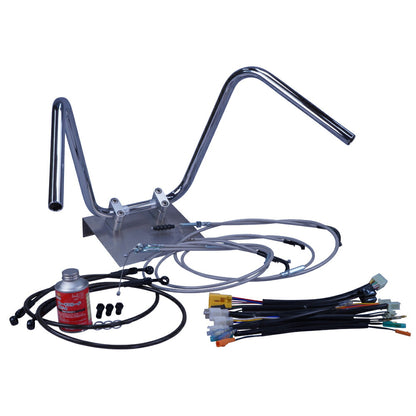 XR50/100モタード 05-07年 AD14HD13 ミニしぼりアップハンドル セット メッシュ ワイヤー