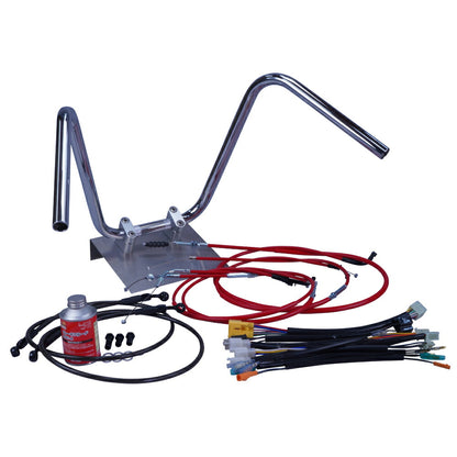 XR50/100モタード 05-07年 AD14HD13 ミニしぼりアップハンドル セット カラー ワイヤー