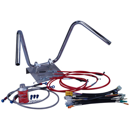 XR50/100モタード 05-07年 AD14HD13 ミニしぼりアップハンドル セット カラー ワイヤー