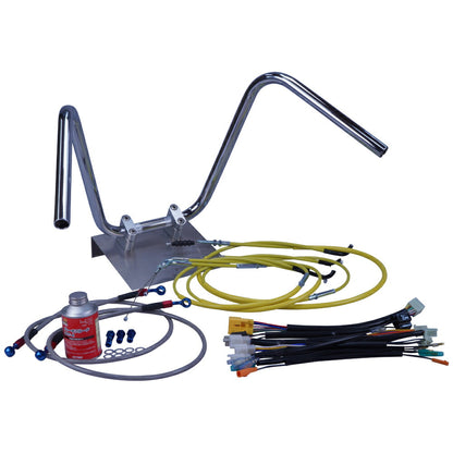 XR50/100モタード 05-07年 AD14HD13 ミニしぼりアップハンドル セット カラー ワイヤー