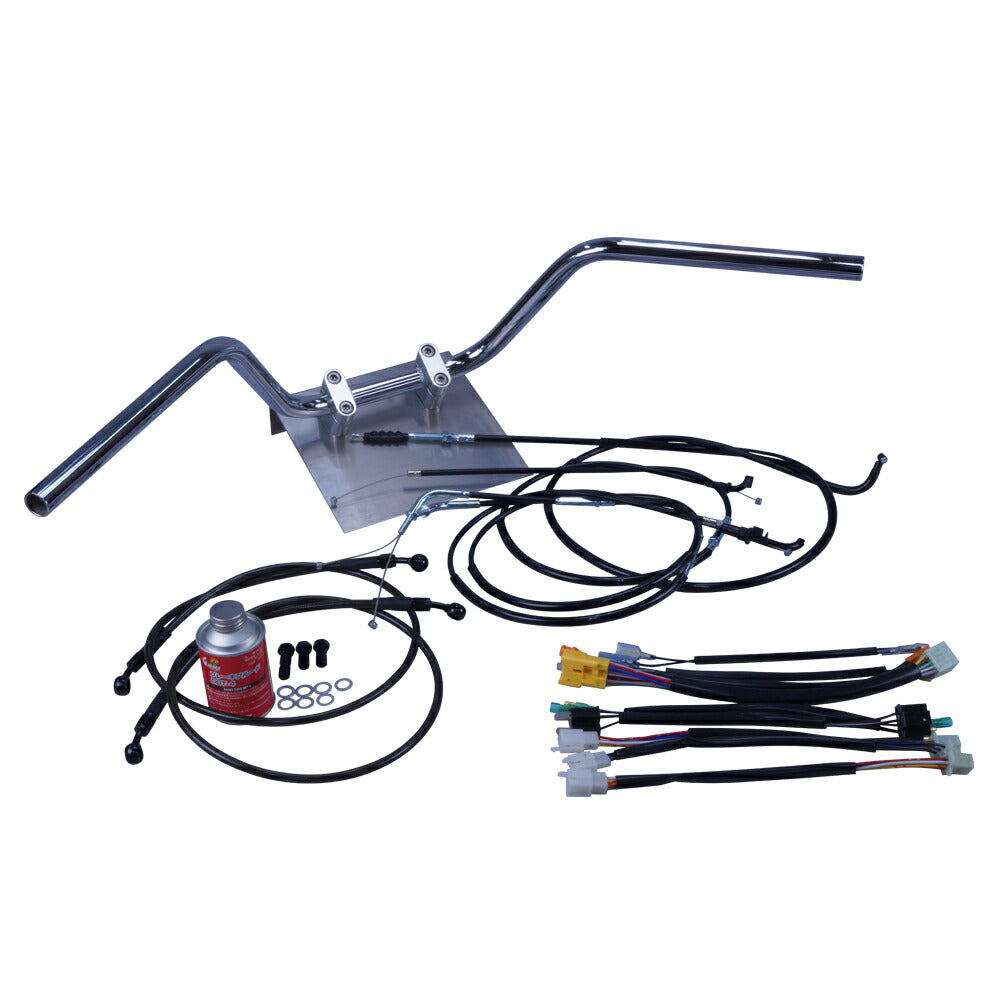 TW200E 00-01年 DG07J 鬼ハンドル セット ブラック ワイヤー