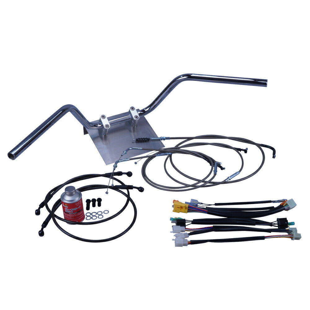 SR400 03-08年 RH01J 鬼ハンドル セット ブラックメッシュ ダークメッシュ ワイヤー