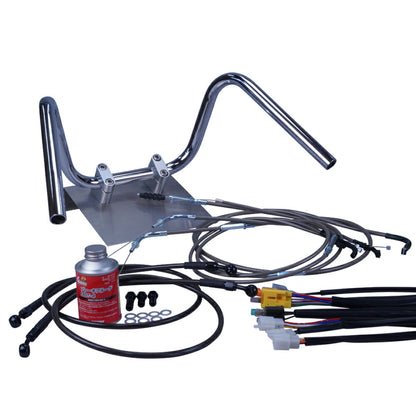 CB400SF Ver.S 96-98年 NC31 しぼりアップハンドル セット ブラックメッシュ ダークメッシュ ワイヤー