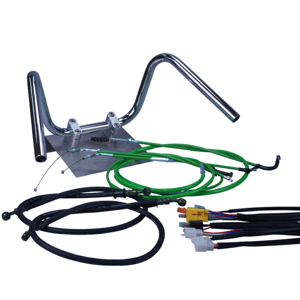 ホーネット250 00-05年 MC31 しぼりアップハンドル セット カラー ワイヤー