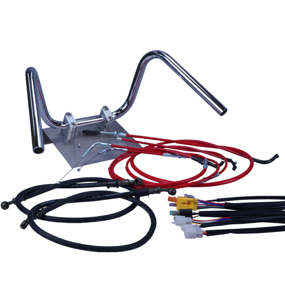 XJR400R 01-07年 RH02J しぼりアップハンドル セット カラー ワイヤー