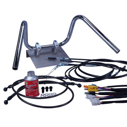 Z250FT A1/A2 79-80年 KZ250A しぼりアップハンドル セット ブラック ワイヤー