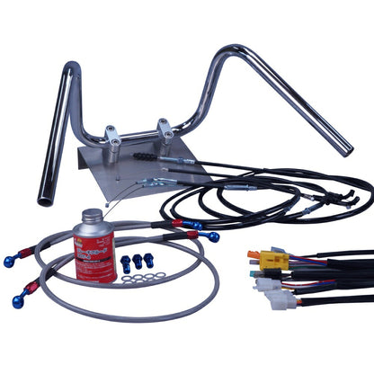 バンディット400/V/N 95-00年 GK77A しぼりアップハンドル セット ブラック ワイヤー