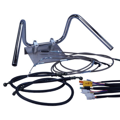 ホーク3/CB400N 78-79年 しぼりアップハンドル セット ブラックメッシュ ダークメッシュ ワイヤー