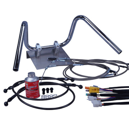 CB400SF Ver.S 96-98年 NC31 しぼりアップハンドル セット ブラックメッシュ ダークメッシュ ワイヤー