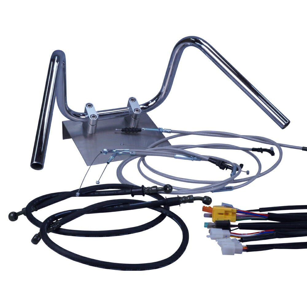 CB400SF 06-07年 NC39 しぼりアップハンドル セット メッシュ ワイヤー