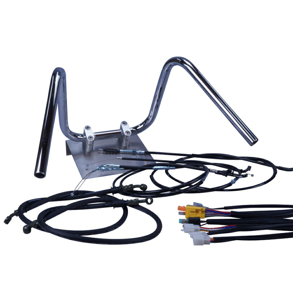 CB400SF 06-07年 NC39 しぼりアップハンドル セット ブラック ワイヤー