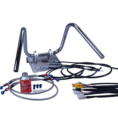 GSX400E 刀 (ザリ、ゴキ) GK51 しぼりアップハンドル セット ブラック ワイヤー