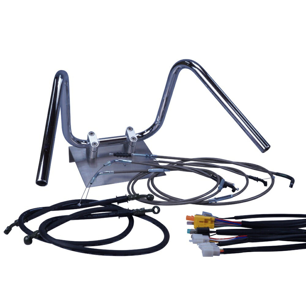 CB400SF Ver.S 96-98年 NC31 しぼりアップハンドル セット ブラックメッシュ ダークメッシュ ワイヤー