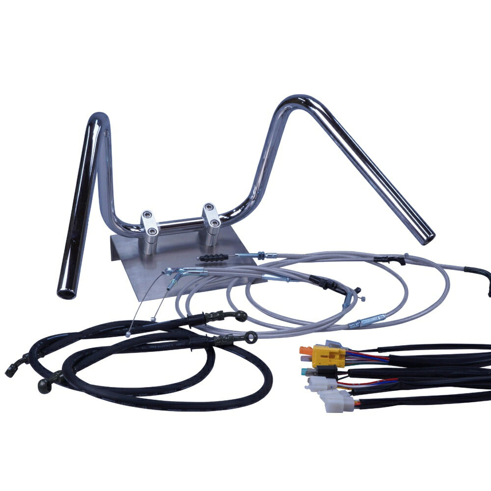 CB400SF 06-07年 NC39 しぼりアップハンドル セット メッシュ ワイヤー