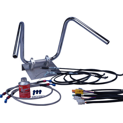 GSX400FS インパルス 81-82年 しぼりアップハンドル セット ブラック ワイヤー