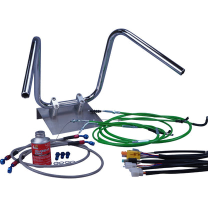 ZRX400/2 94-03年 ZR400E しぼりアップハンドル セット カラー ワイヤー