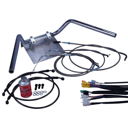 GSX400インパルス 94-98年 GK79A 鬼ハンドル セット ブラックメッシュ ダークメッシュ ワイヤー