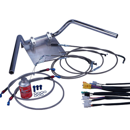 XJR400R 01-07年 RH02J 鬼ハンドル セット ブラックメッシュ ダークメッシュ ワイヤー